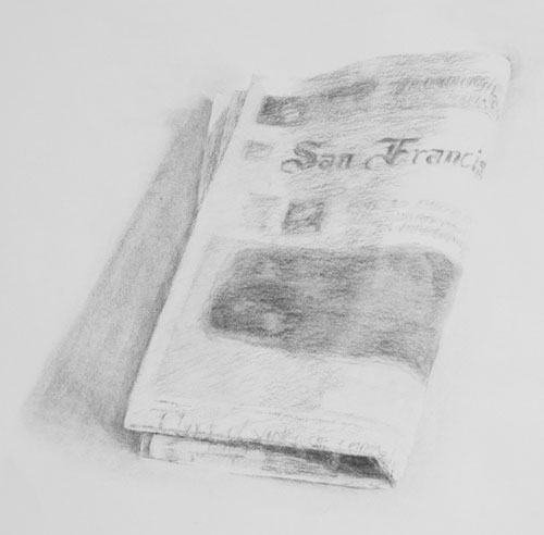 Newspaper in Vine Charcoal